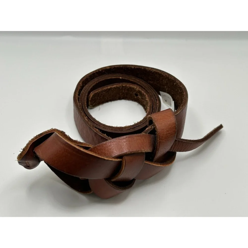 NWT LOFT Belt Womens Medium Brown Leather Wrap Knot Minimalist Boho Casual‎